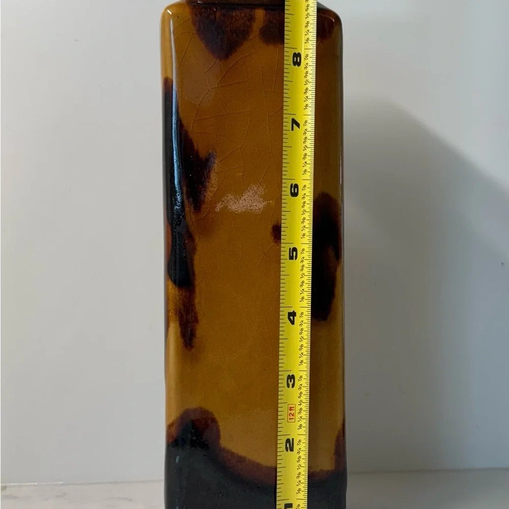 Vintage Amber and Brown Glass Vase